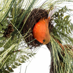 Homescapes Artificial Christmas Wreath With Robins Nests, 16 Inch - thumbnail 2