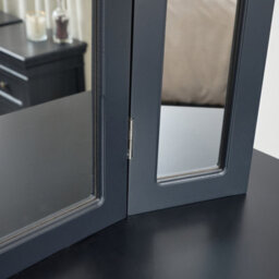 Melody Maison Navy Black Arched Triple Dressing Table Mirror - Daventry Navy Black Range - thumbnail 4