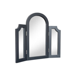 Melody Maison Navy Black Arched Triple Dressing Table Mirror - Daventry Navy Black Range - thumbnail 6
