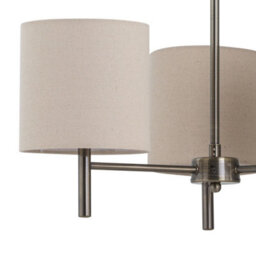 First Choice Lighting Brea - Antique Brass 3 Light Fitting With Natural Linen Shades - thumbnail 2