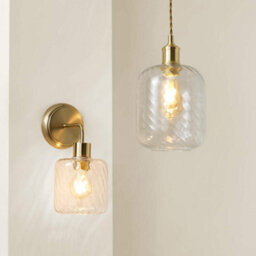 Valuelights Emery Clear Oval Swirl Glass Easy Fit Ceiling Lamp Shade With Bulb - thumbnail 6