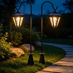 Amorly 2 Pc Solar Hanging Lantern Lights,waterproof Solar Powered Outdoor Garden Lamp,warm White Lighting For Lawn,patio,pathway&driveway - thumbnail 1