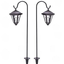 Amorly 2 Pc Solar Hanging Lantern Lights,waterproof Solar Powered Outdoor Garden Lamp,warm White Lighting For Lawn,patio,pathway&driveway - thumbnail 7