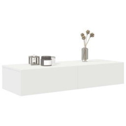 Berkfield Wall Shelf With Drawers White 100X36X19 Cm Engineered Wood - thumbnail 3