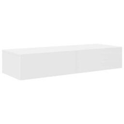Berkfield Wall Shelf With Drawers White 100X36X19 Cm Engineered Wood - thumbnail 2