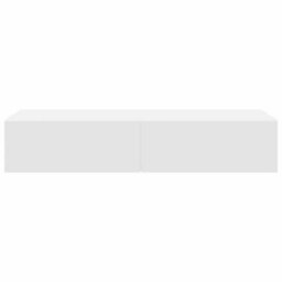 Berkfield Wall Shelf With Drawers White 100X36X19 Cm Engineered Wood - thumbnail 4