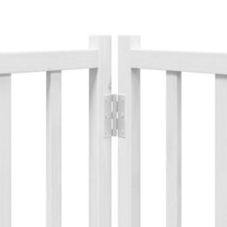 Walplus White Dog Gate With Door Foldable 9 Panels 450 Cm Poplar Wood - thumbnail 9