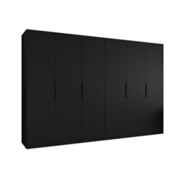 Arte Black Marbella I Hinged Door Wardrobe 300Cm - Bold Statement Storage With Sleek Detailing - thumbnail 2