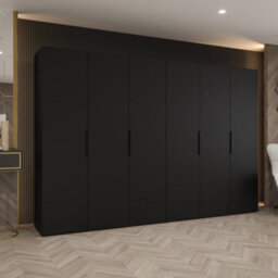 Arte Black Marbella I Hinged Door Wardrobe 300Cm - Bold Statement Storage With Sleek Detailing - thumbnail 1
