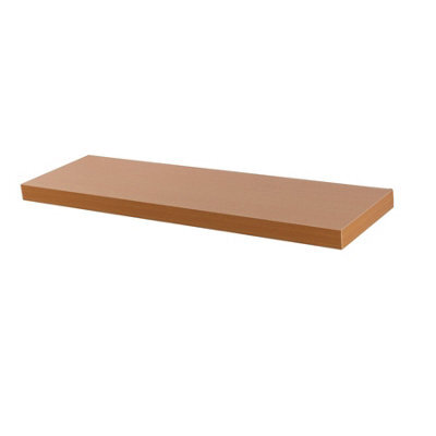 Harbour Housewares 80Cm Floating Wall Shelf - Brown - Photo Gallery Bookshelf Wall Shelves For Storage & Display - image 1