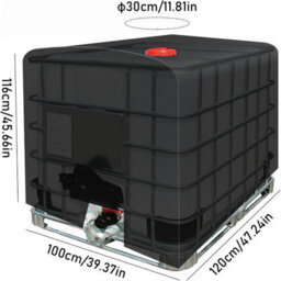 Water Tank Cover, Ibc Cover For 1000L Tank, Dustproof, Uv-Resistant, Rainproof, 420D Containers - thumbnail 2