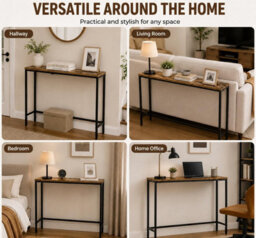 Mof Slim Console Table For Hallway Entryway  Living Room Brown Perfect For Small Spaces - thumbnail 6