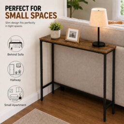 Mof Slim Console Table For Hallway Entryway  Living Room Brown Perfect For Small Spaces