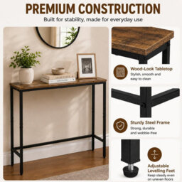 Mof Slim Console Table For Hallway Entryway  Living Room Brown Perfect For Small Spaces - thumbnail 2