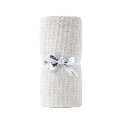 Homescapes Organic Cotton Waffle Baby Blanket Natural, 125 X 150 Cm - image 1