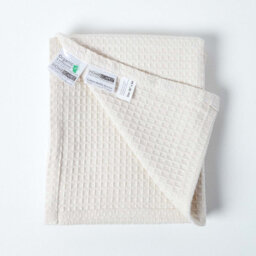 Homescapes Organic Cotton Waffle Baby Blanket Natural, 125 X 150 Cm - thumbnail 4