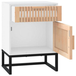 Berkfield Durable Bedside Cabinets 2 Pcs White 40X30X55.5 Cm Engineered Wood&iron - thumbnail 9