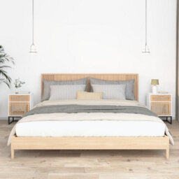 Berkfield Durable Bedside Cabinets 2 Pcs White 40X30X55.5 Cm Engineered Wood&iron - thumbnail 2