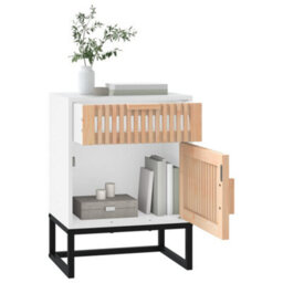 Berkfield Durable Bedside Cabinets 2 Pcs White 40X30X55.5 Cm Engineered Wood&iron - thumbnail 6