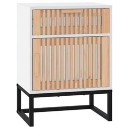 Berkfield Durable Bedside Cabinets 2 Pcs White 40X30X55.5 Cm Engineered Wood&iron - thumbnail 7