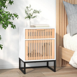 Berkfield Durable Bedside Cabinets 2 Pcs White 40X30X55.5 Cm Engineered Wood&iron - thumbnail 4