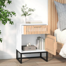 Berkfield Durable Bedside Cabinets 2 Pcs White 40X30X55.5 Cm Engineered Wood&iron - thumbnail 5