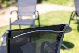 Primrose 6 Seater Garden Furniture Outdoor Set With Parasol Reclining Chairs Glass Table Stools In Black - thumbnail 6