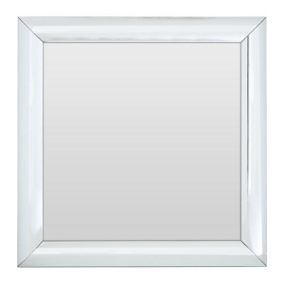 Orsina Thick Silver Frame Small Square Wall Mirror, Bold Wall Mirror With Bevelled Corners, Modern Wall Mirror - image 1