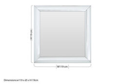 Orsina Thick Silver Frame Small Square Wall Mirror, Bold Wall Mirror With Bevelled Corners, Modern Wall Mirror - thumbnail 5
