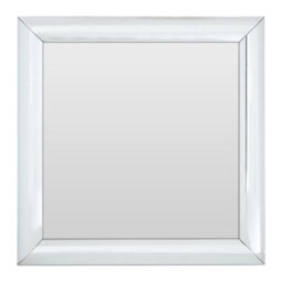 Orsina Thick Silver Frame Small Square Wall Mirror, Bold Wall Mirror With Bevelled Corners, Modern Wall Mirror - thumbnail 1