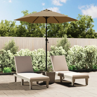 Walplus Taupe Garden Parasol 200X224 Cm Aluminium - Uv Protection For Patio, Terrace, Garden - image 1