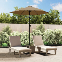 Walplus Taupe Garden Parasol 200X224 Cm Aluminium - Uv Protection For Patio, Terrace, Garden - thumbnail 1