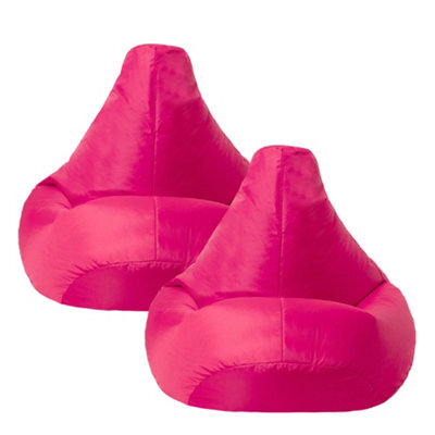 icon Kids Recliner Beanbag Indoor And Outdoor Pink Set Of 2 - image 1