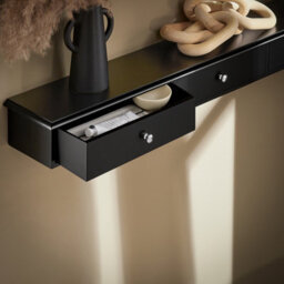 Sobuy Frg43-L-Sch,floating Shelf Wall Storage Unit With 3 Drawers,black, W94 X D15 X H10Cm - thumbnail 6