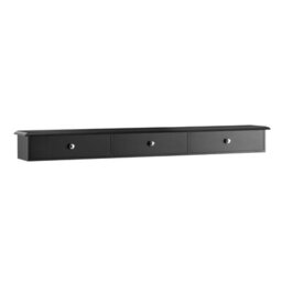 Sobuy Frg43-L-Sch,floating Shelf Wall Storage Unit With 3 Drawers,black, W94 X D15 X H10Cm