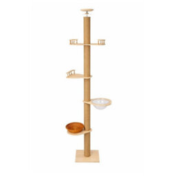 Style A To Ceiling Cat Tree 240-280Cm, Full Sisal Wrapped Scratching Post For Cats - thumbnail 1