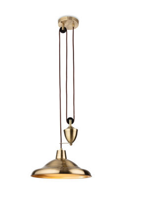 Luminosa Lighting Luminosa Suffolk Rise & Fall Pendant Light Antique Brass