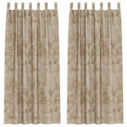 Berkfield Classic Curtain With Curtains 2 Pcs Champagne 245 X 140 Cm Velvet - thumbnail 1