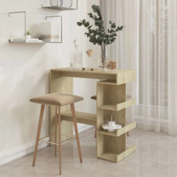 Walplus Bar Table With Storage Rack Sonoma Oak 100X50X101.5 Cm Engineered Wood - thumbnail 3