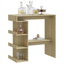 Walplus Bar Table With Storage Rack Sonoma Oak 100X50X101.5 Cm Engineered Wood - thumbnail 4