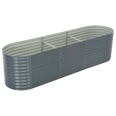 Berkfield Garden Raised Bed 320X80X81 Cm Galvanised Steel Grey - image 1