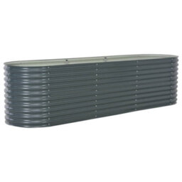 Berkfield Garden Raised Bed 320X80X81 Cm Galvanised Steel Grey - thumbnail 3