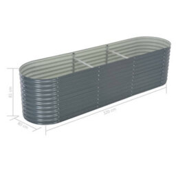 Berkfield Garden Raised Bed 320X80X81 Cm Galvanised Steel Grey - thumbnail 8