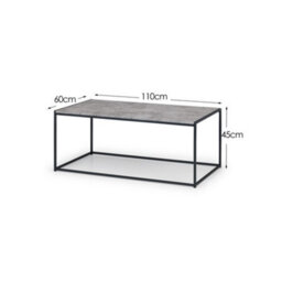 Oakham Harstad Concrete Coffee Table In Concrete And Black - thumbnail 5
