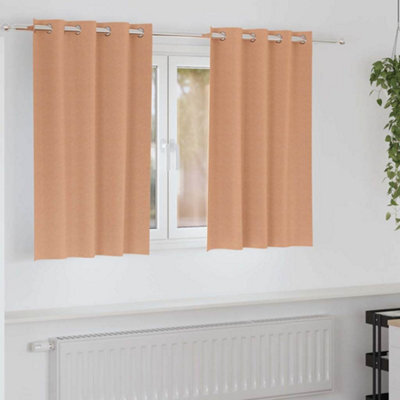 Berkfield Curtains With Curtains 2 Pcs Light Brown 140 X 140 Cm Polyester - image 1