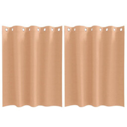 Berkfield Curtains With Curtains 2 Pcs Light Brown 140 X 140 Cm Polyester - thumbnail 2