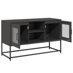 Berkfield Tv Cabinet Black 100.5X39X60.5 Cm Steel - thumbnail 6