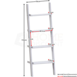 Lassic Vida Designs York White 4 Tier Ladder Bookcase Freestanding Open Shelf (H)1540mm (W)560mm (D)290mm - thumbnail 2