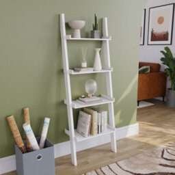 Lassic Vida Designs York White 4 Tier Ladder Bookcase Freestanding Open Shelf (H)1540mm (W)560mm (D)290mm - thumbnail 1