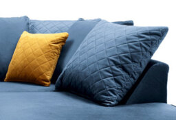 Abakus Direct Chicago Velvet Left Facing Corner Sofa In Dark Blue - thumbnail 8